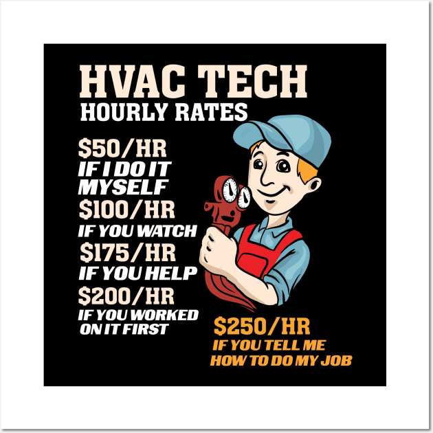 HVAC Tech Hourly Rate Wall Art by Design Seventytwo